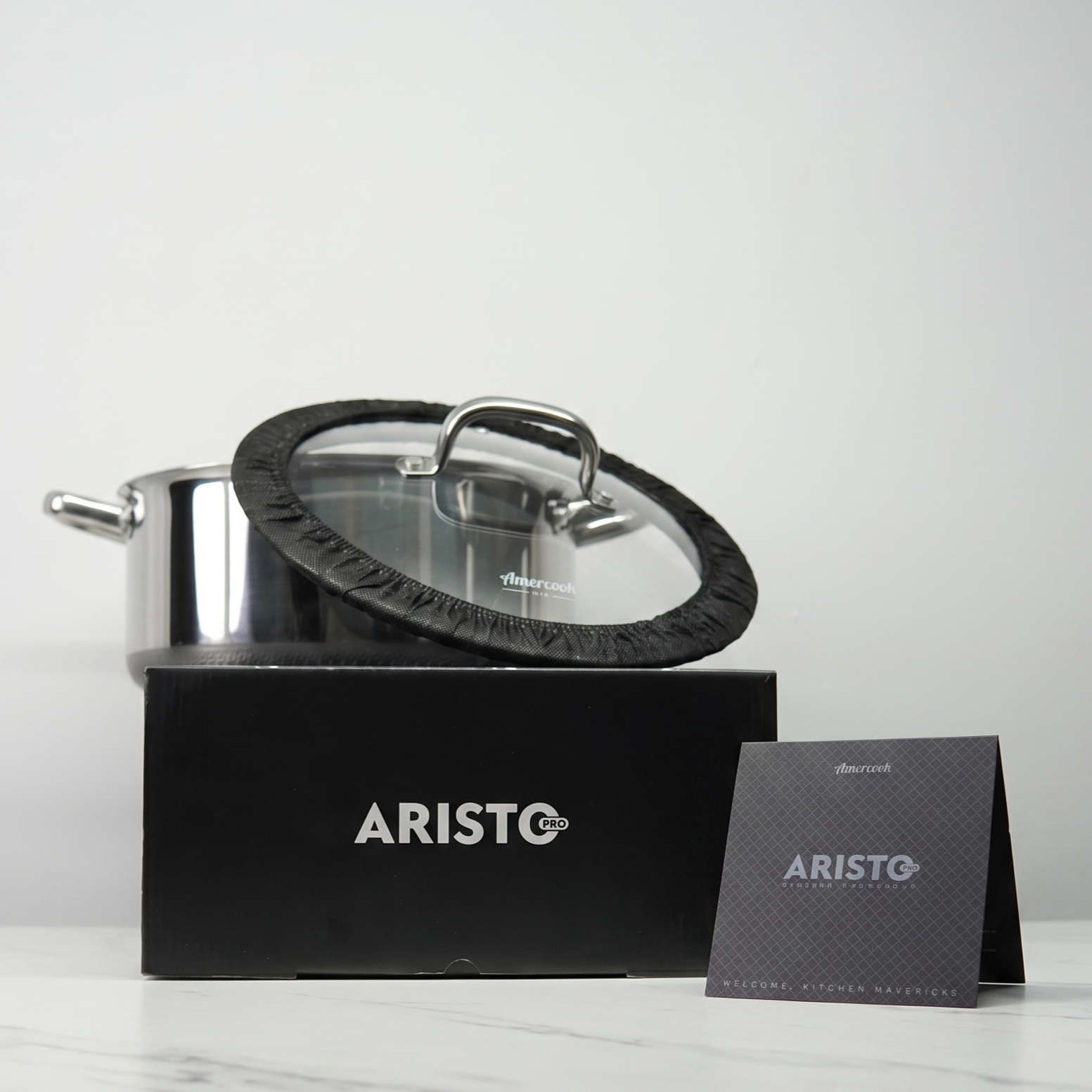 Amercook Aristo Pro Stainless Steel Cookware Casserole, 26 cm & 28cm