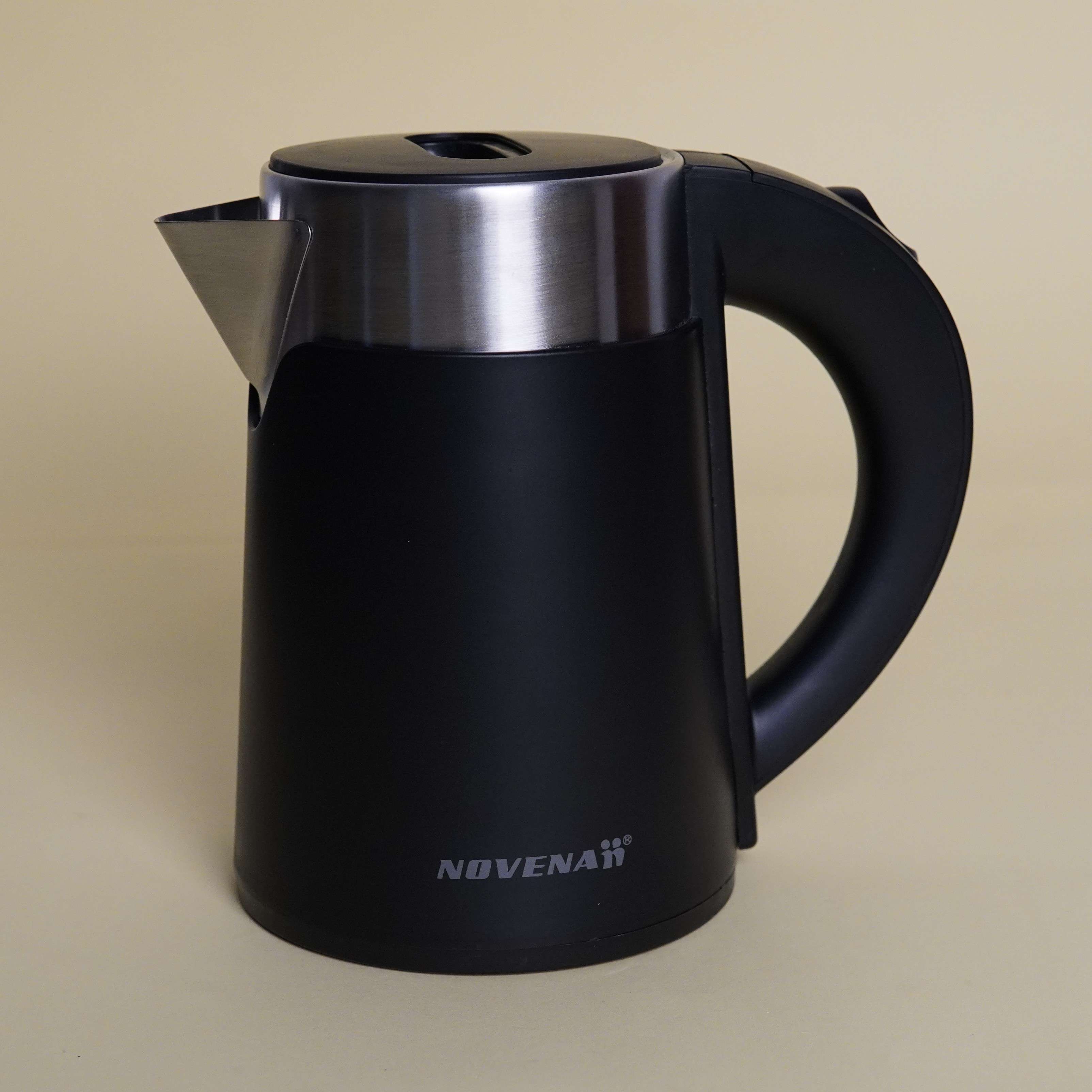 Novena NK60 Automatic Cordless Electric Kettle – 1.0L, 800W, Stainless Steel Body with 360° Rotation Base
