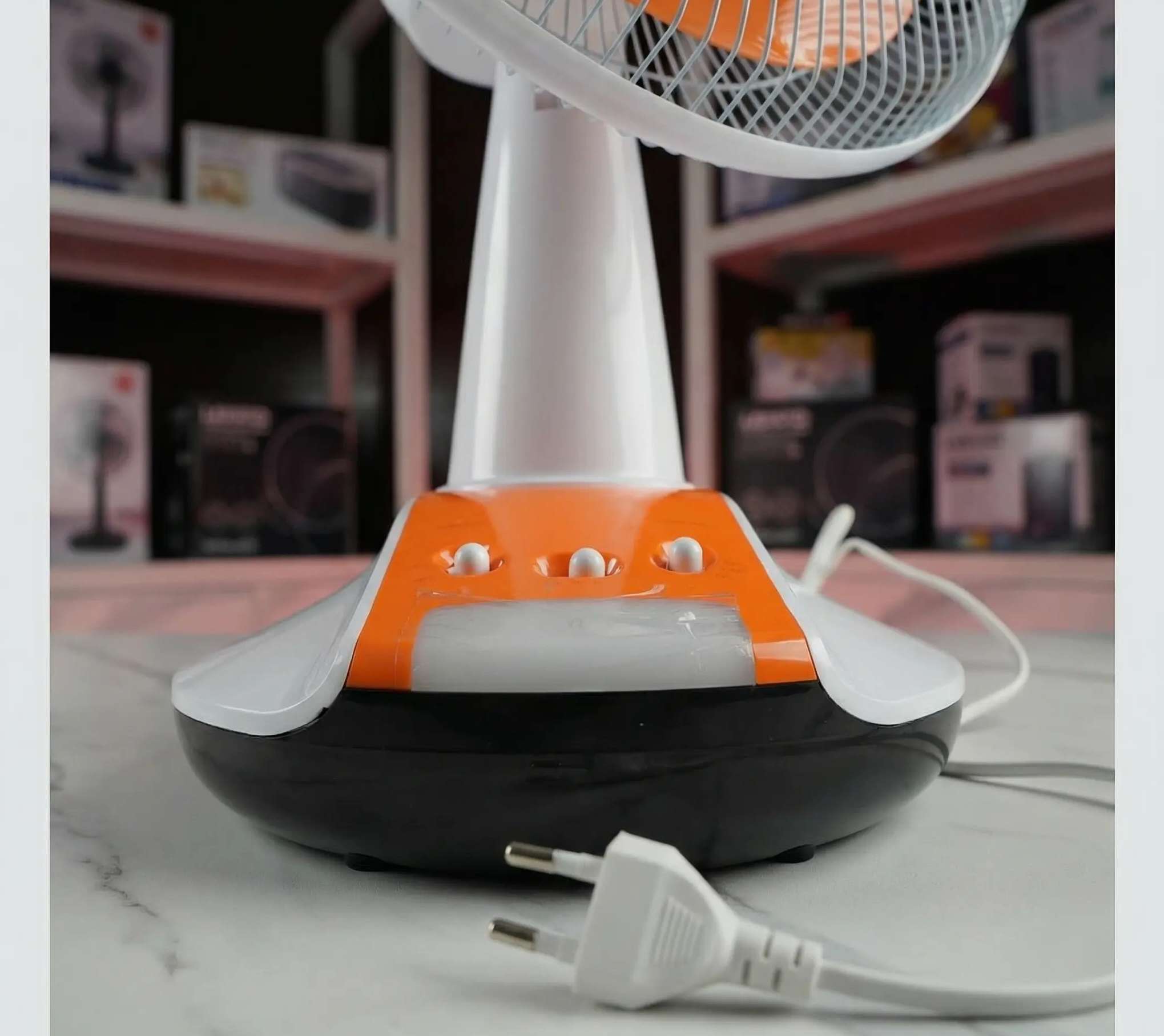 Novena Defender 12-Inch Rechargeable Table Fan (NCF-112) – 3-Speed Control, 8 LED Night Light, and Up to 21 Hours Working Time