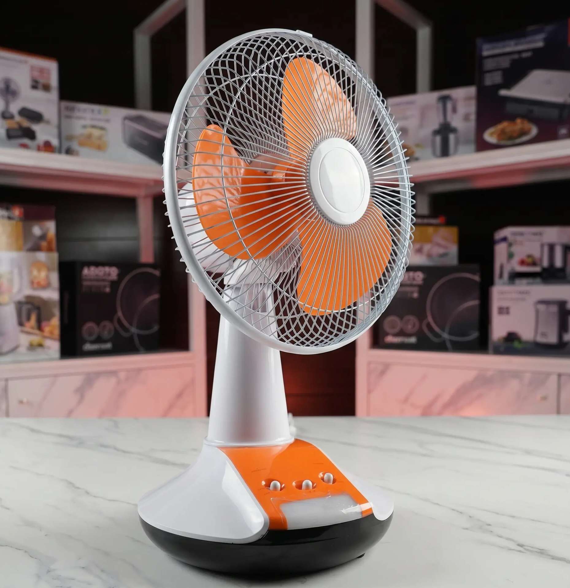 Novena Defender 12-Inch Rechargeable Table Fan (NCF-112) – 3-Speed Control, 8 LED Night Light, and Up to 21 Hours Working Time