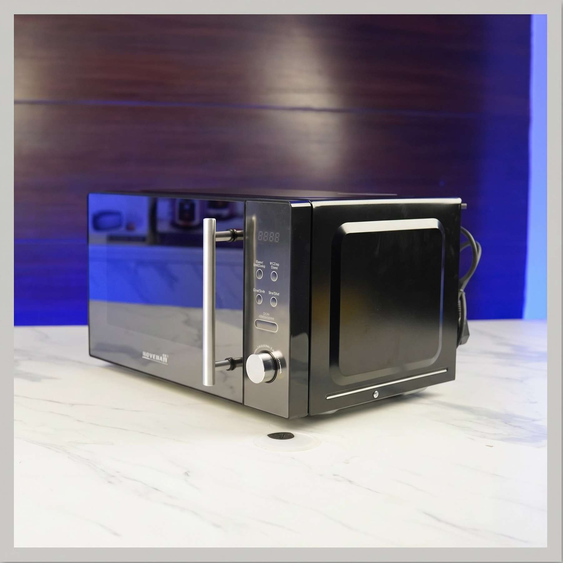 NOVENA Black Berry Microwave Oven with Grill NMW-348 - 20L Capacity, LED Display, Child Safety Lock