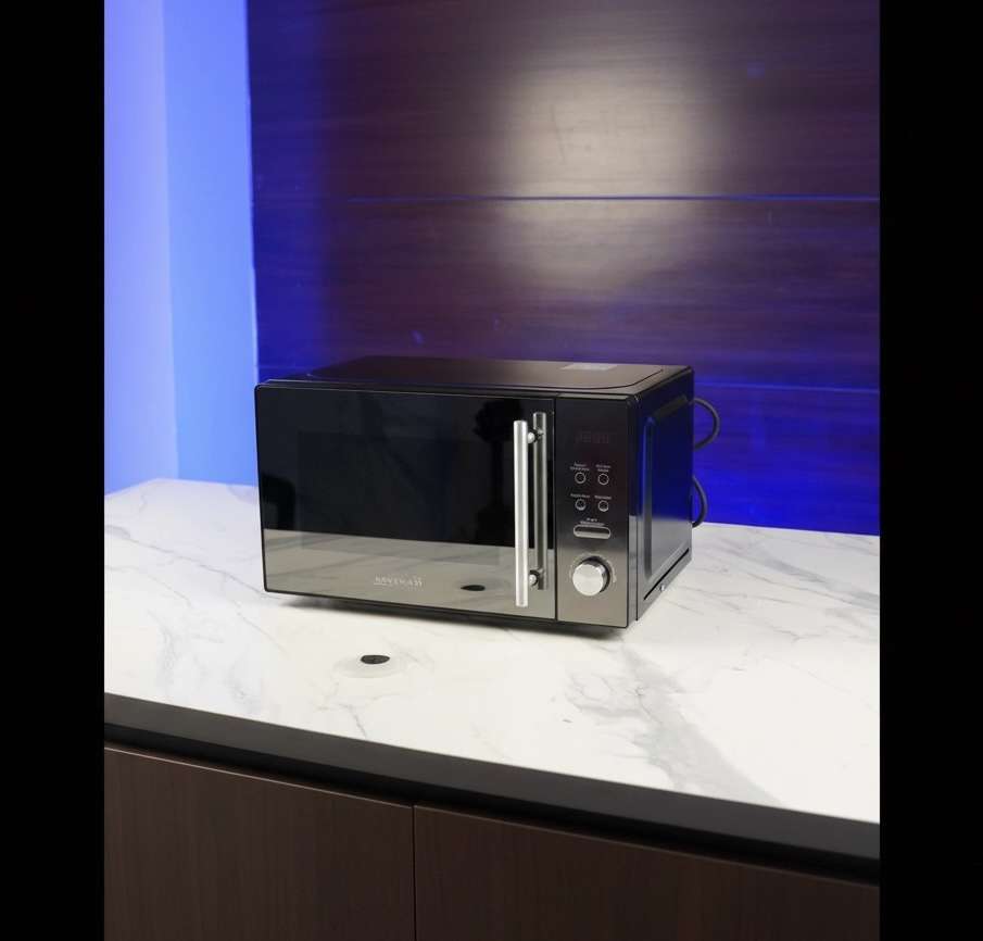 NOVENA Black Berry Microwave Oven with Grill NMW-348 - 20L Capacity, LED Display, Child Safety Lock