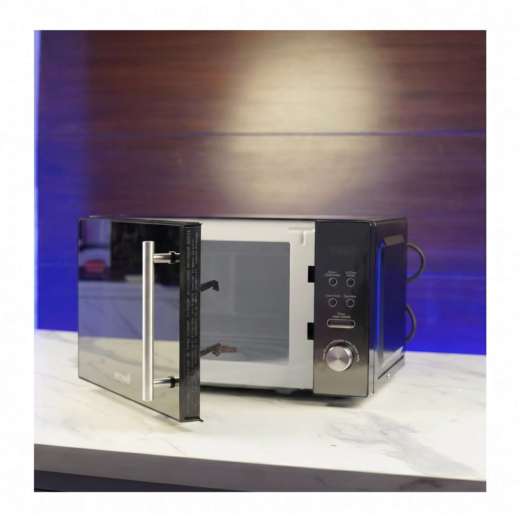 NOVENA Black Berry Microwave Oven with Grill NMW-348 - 20L Capacity, LED Display, Child Safety Lock
