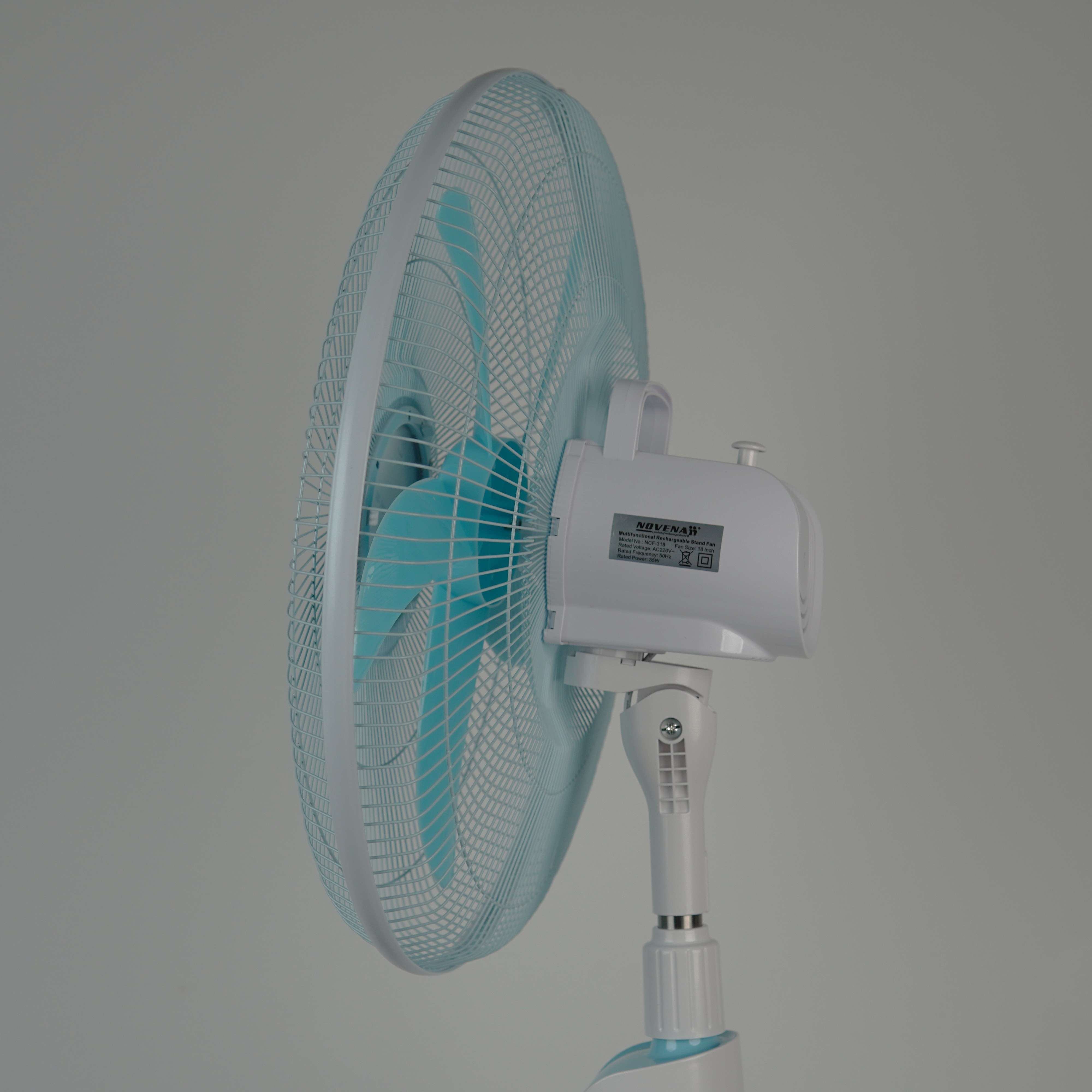 NOVENA NCF-318 Rechargeable Tower Stand Fan 18 Inch with 28 LED Light - 12V 7AH Battery