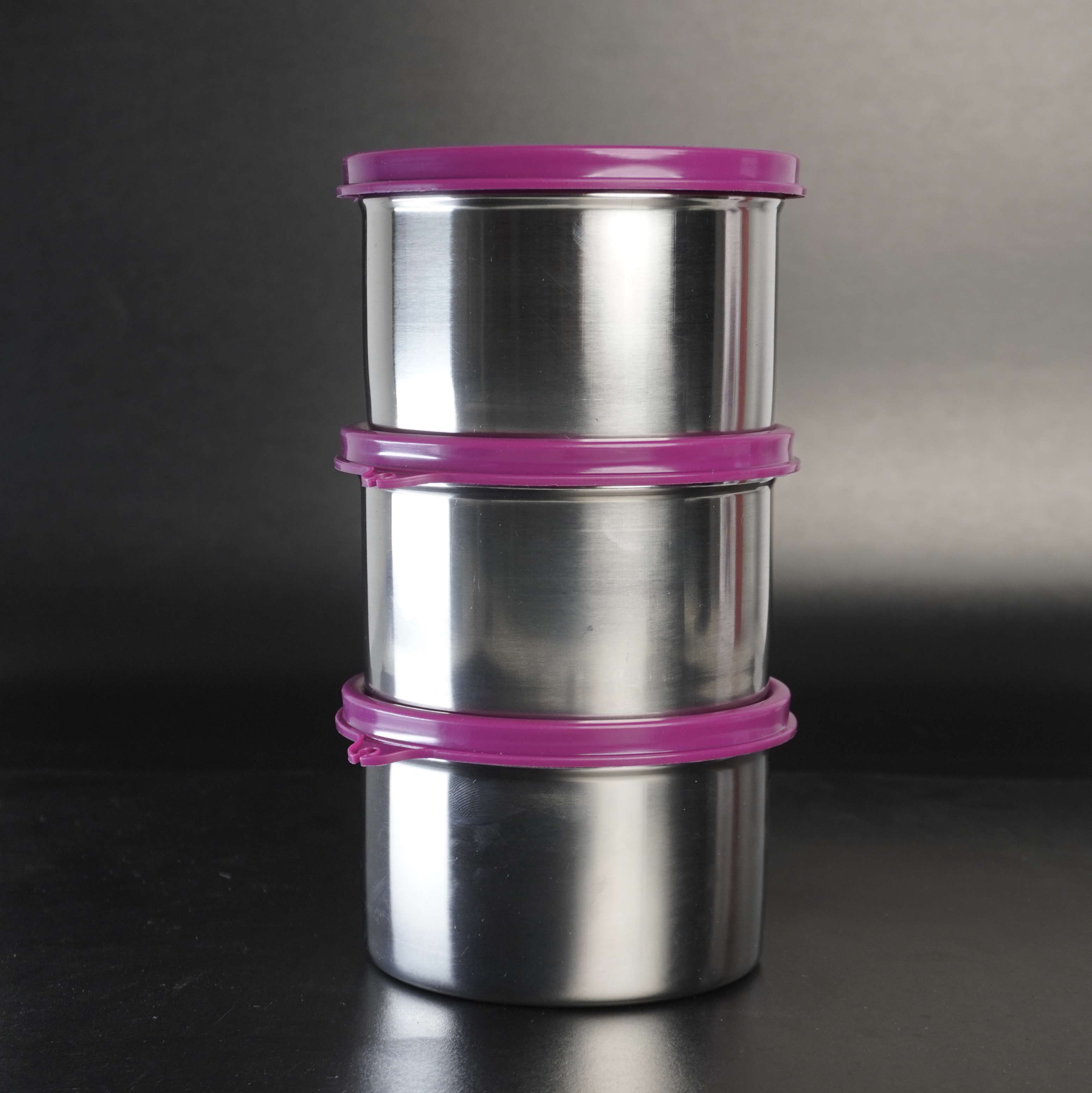 Milton Stack Pack 3 Steel Softline Tiffin – 3-Piece Insulated Lunch Box Set