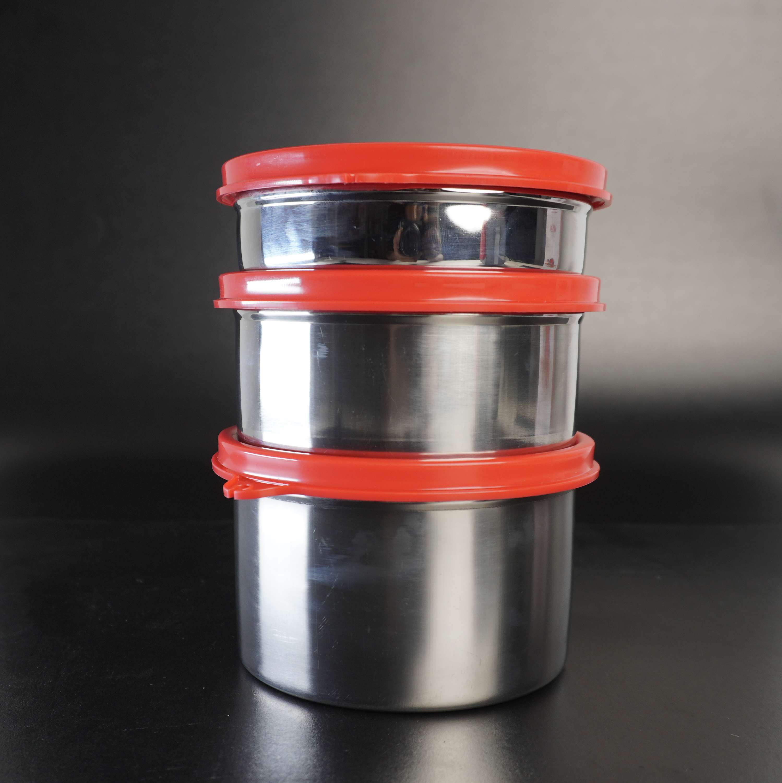 Milton Tasty Lunch 3 Steel Softline Tiffin – 3-Piece Insulated Lunch Box Set