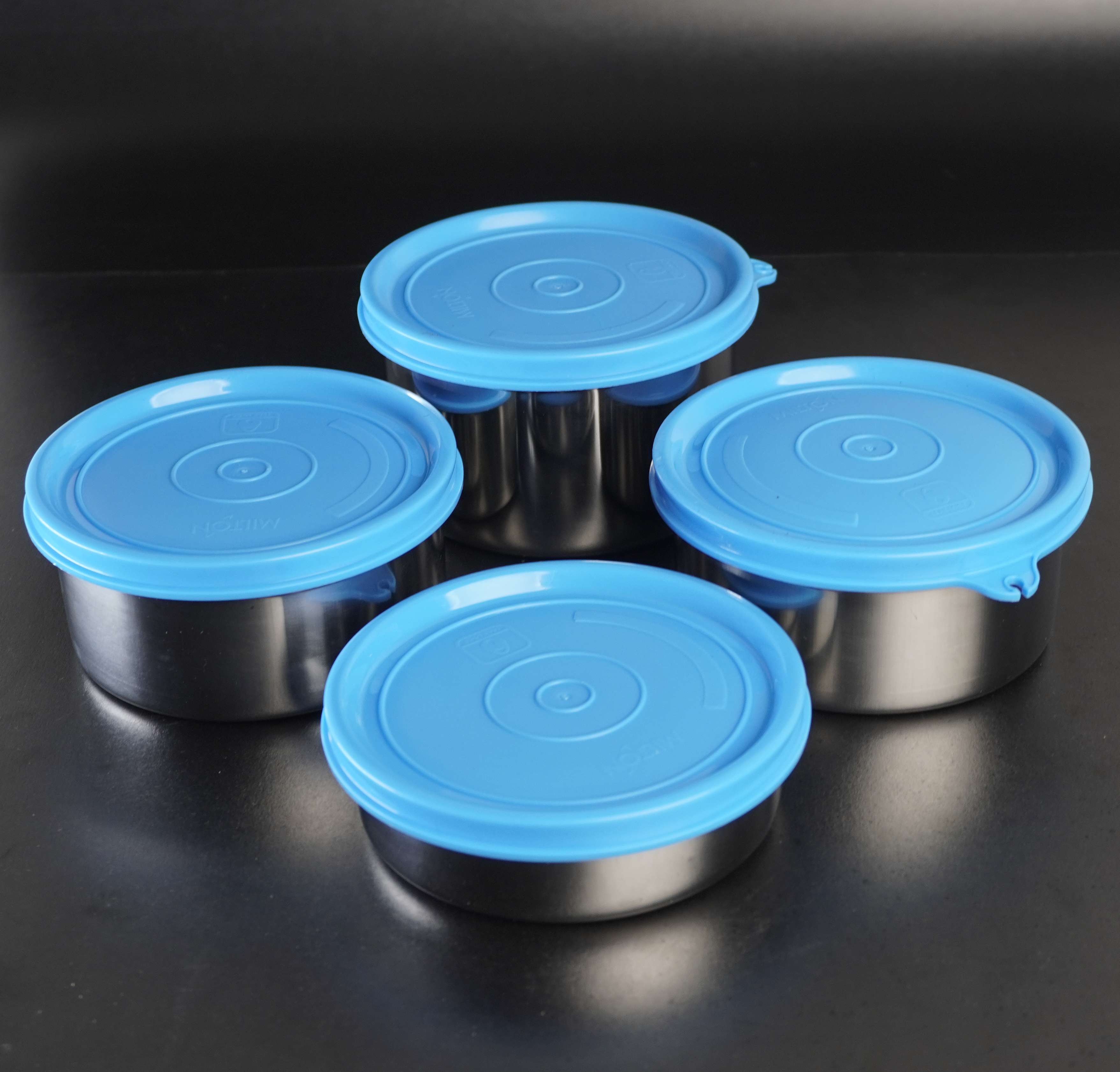 Milton Tasty Lunch 4 Steel Softline Tiffin – 4-Piece Insulated Stainless Steel Set
