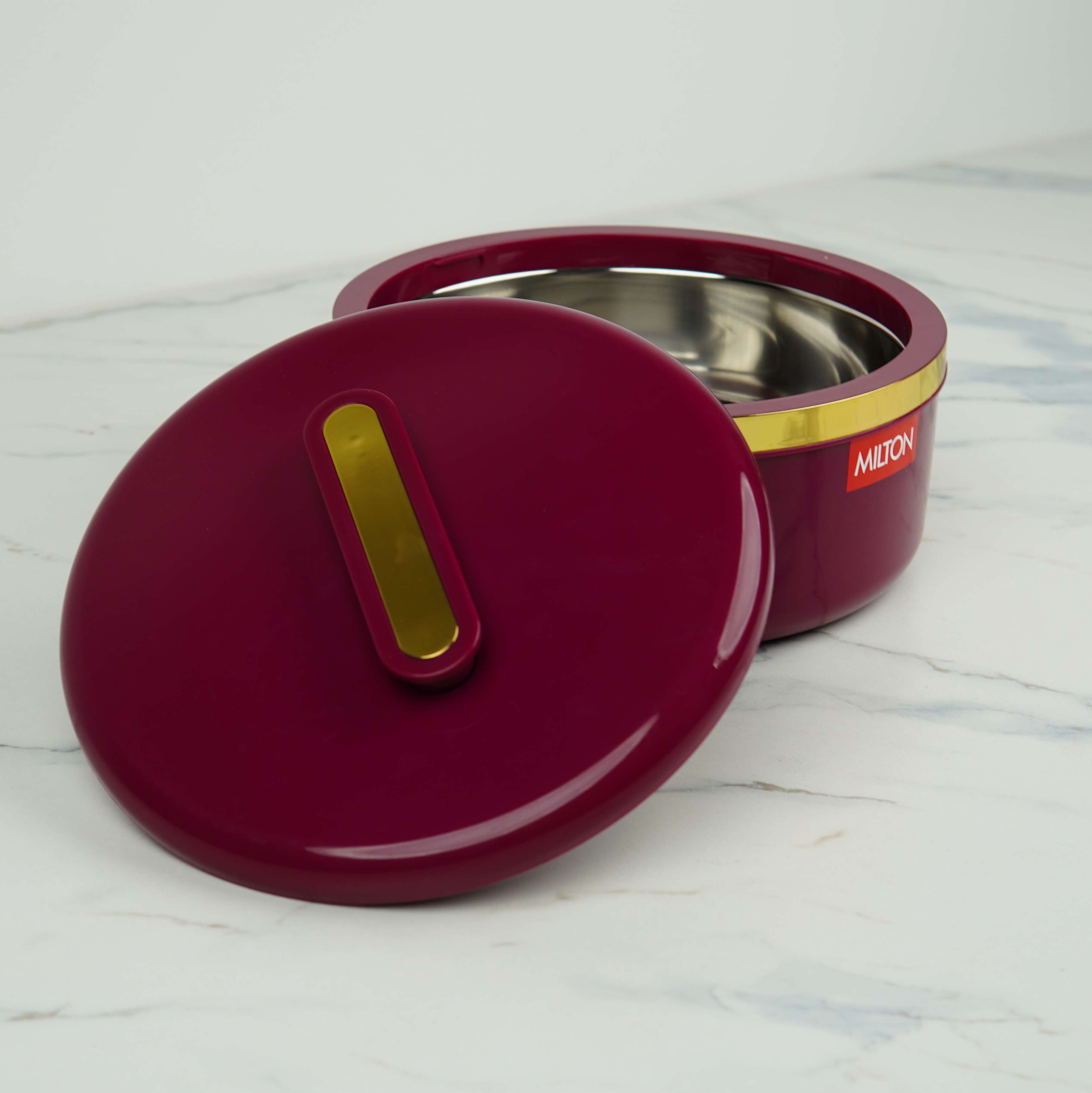 MILTON CURVE 2000 Thermoware Insulated Casserole - 2L | PU Insulated | BPA Free | Hot & Cold Storage