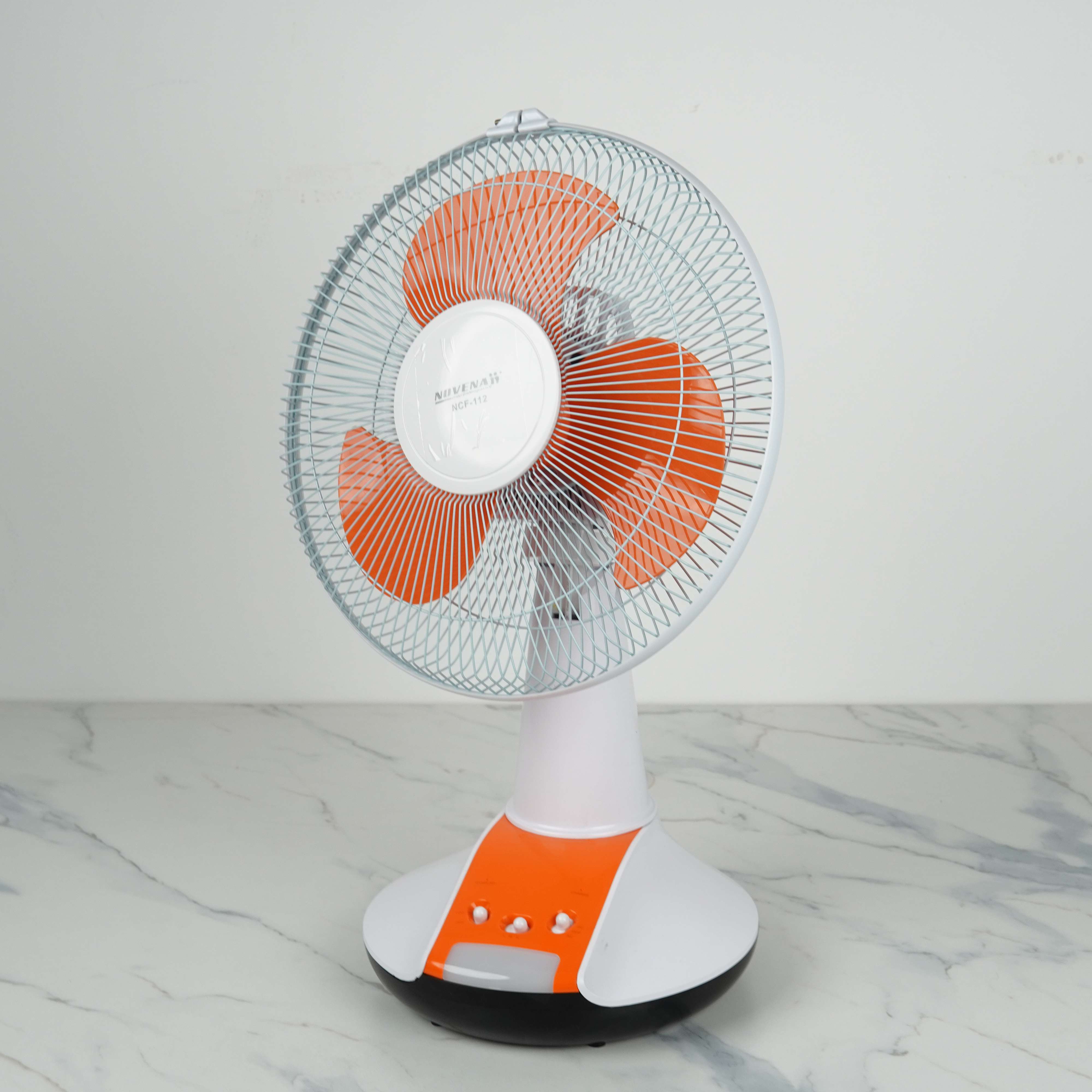 Novena Defender 12-Inch Rechargeable Table Fan (NCF-112) – 3-Speed Control, 8 LED Night Light, and Up to 21 Hours Working Time