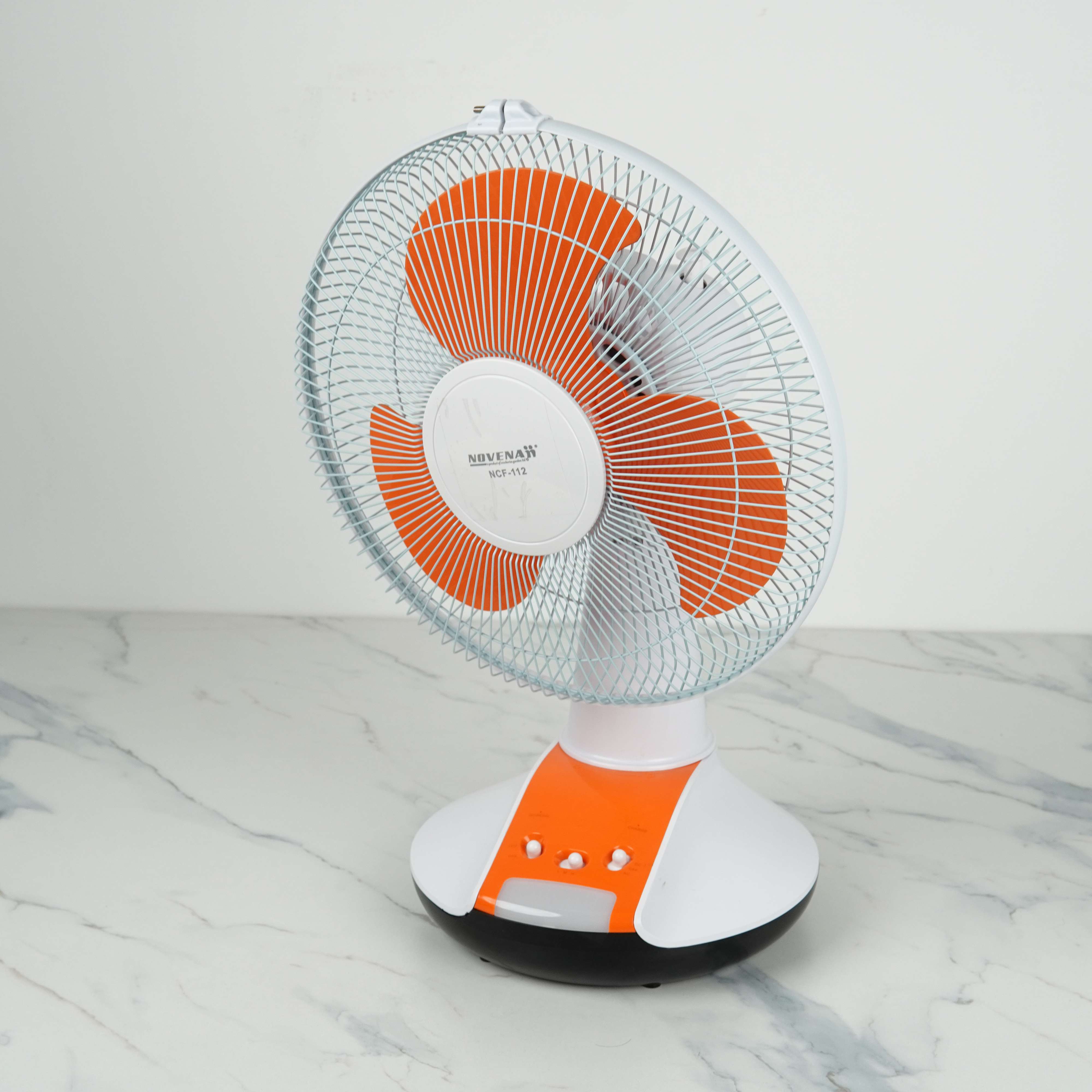Novena Defender 12-Inch Rechargeable Table Fan (NCF-112) – 3-Speed Control, 8 LED Night Light, and Up to 21 Hours Working Time