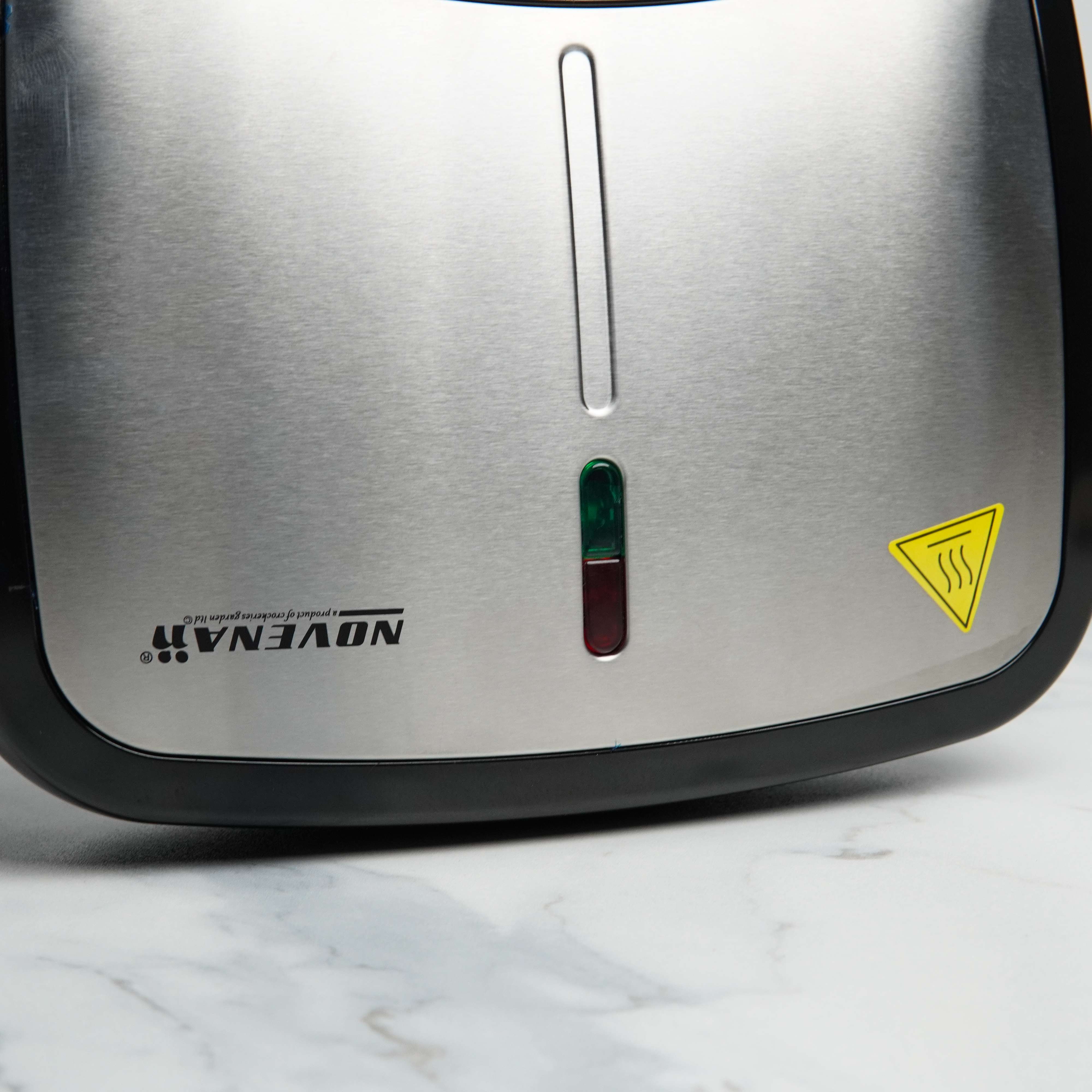 Novena NSM-213 Sandwich Maker – 750W with Non-Stick Triangle Plates, Automatic Temperature Control, and Cool Touch Handle