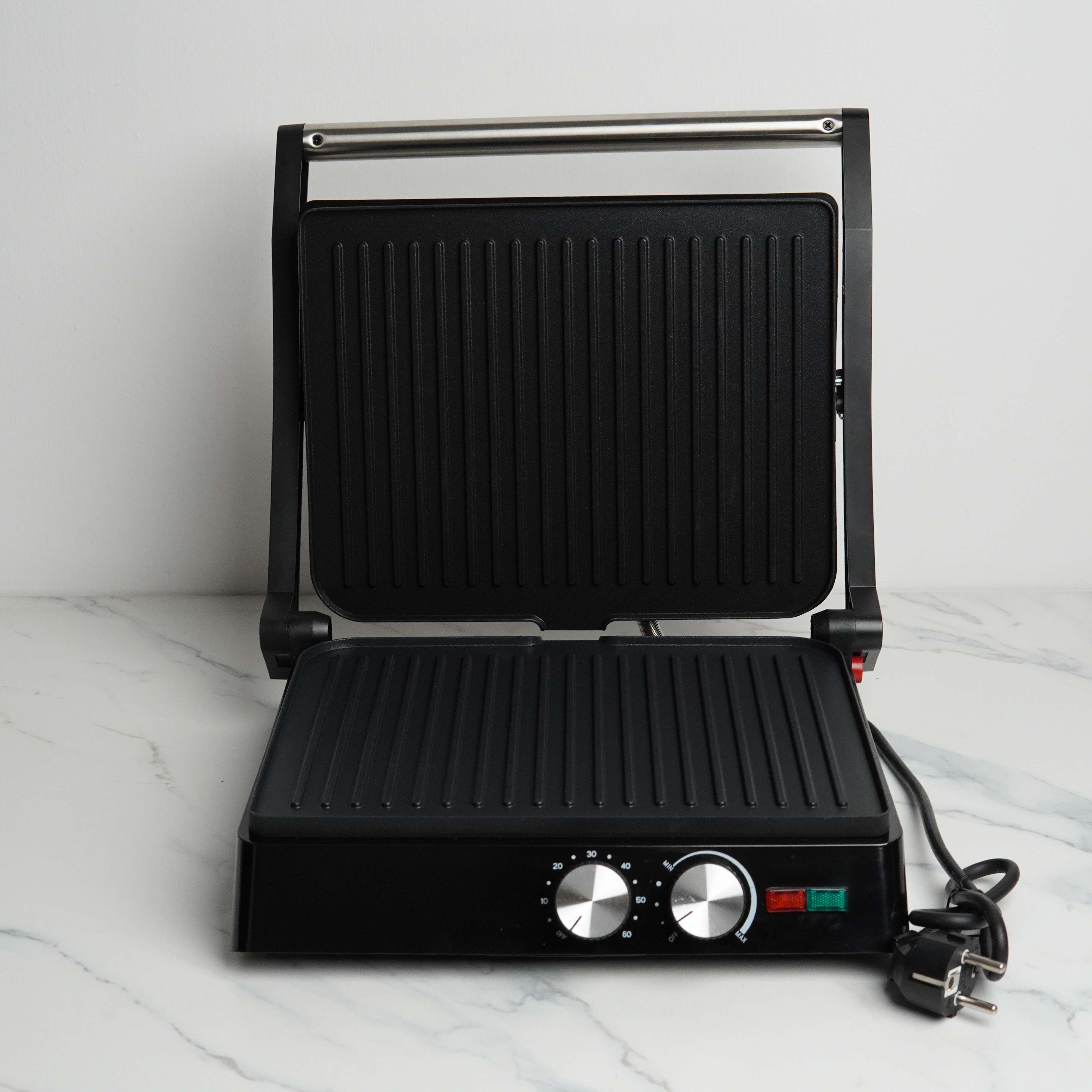 Novena NGM-1875 Electric Contact Grill & Sandwich Press – 1800W, 3-in-1 Cooking (Contact / Press / Open Grill)