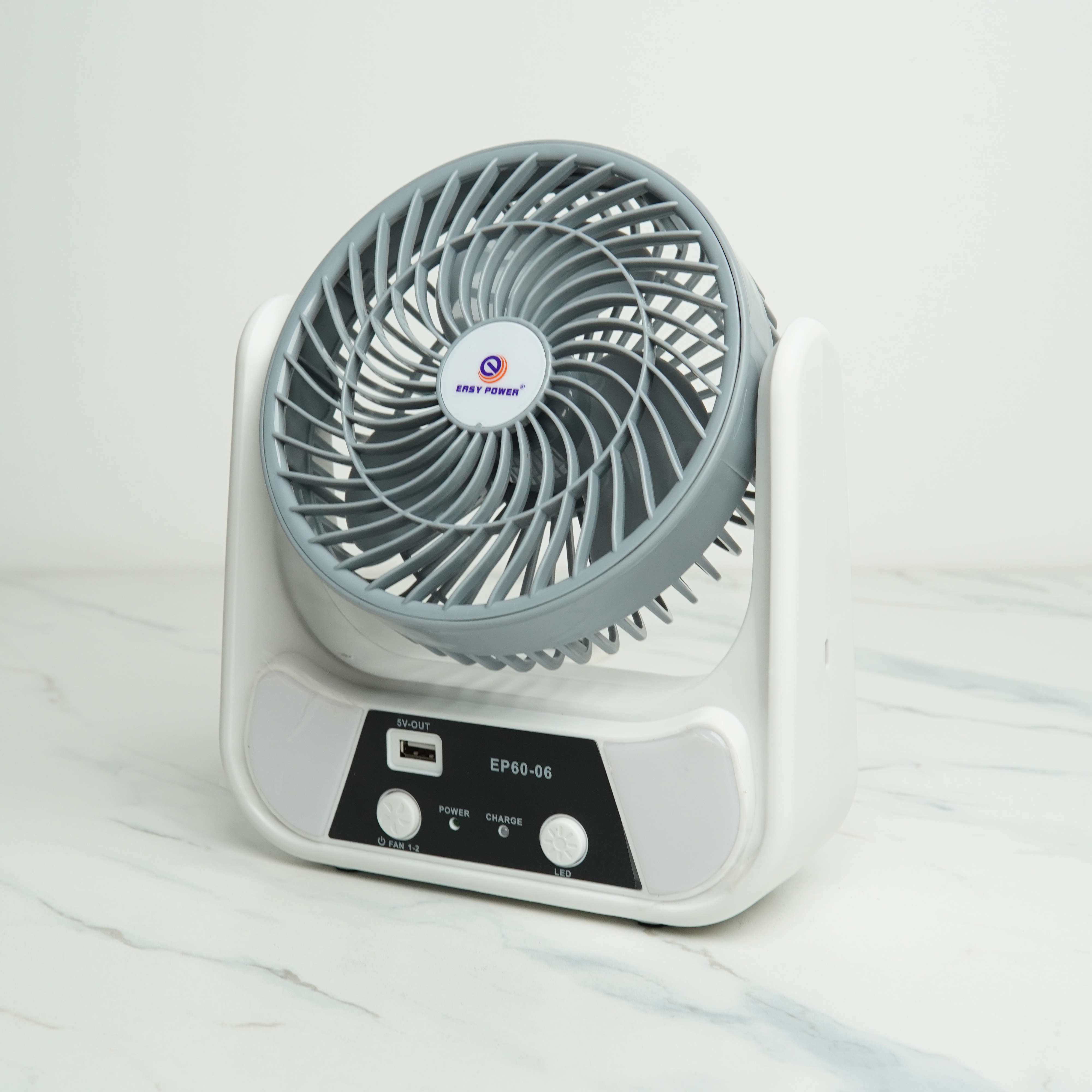 Easy Power EP60-06	6Inch Rechargeable Multifunctional	Table Fan with LED Night Light & Type-C Charging
