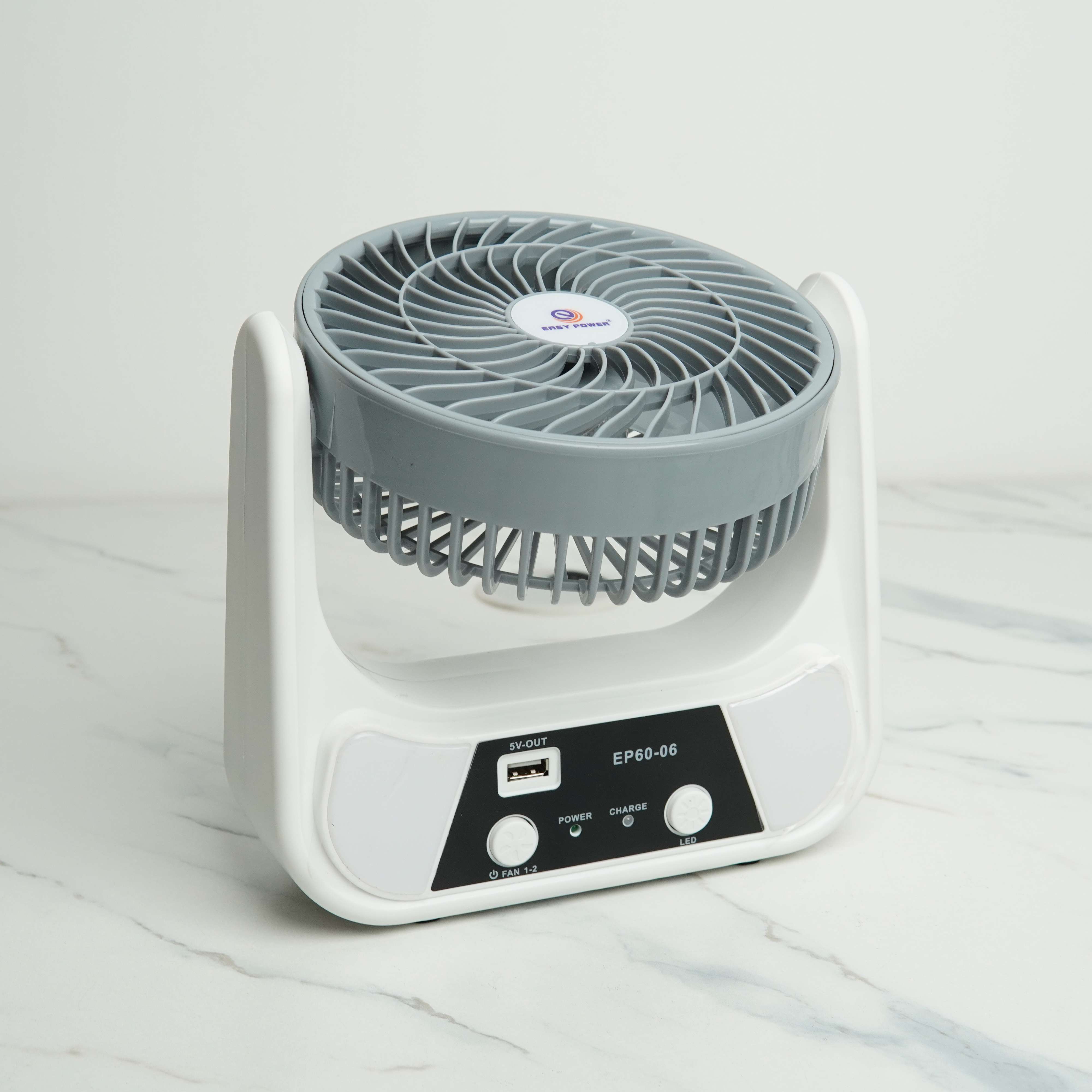 Easy Power EP60-06	6Inch Rechargeable Multifunctional	Table Fan with LED Night Light & Type-C Charging