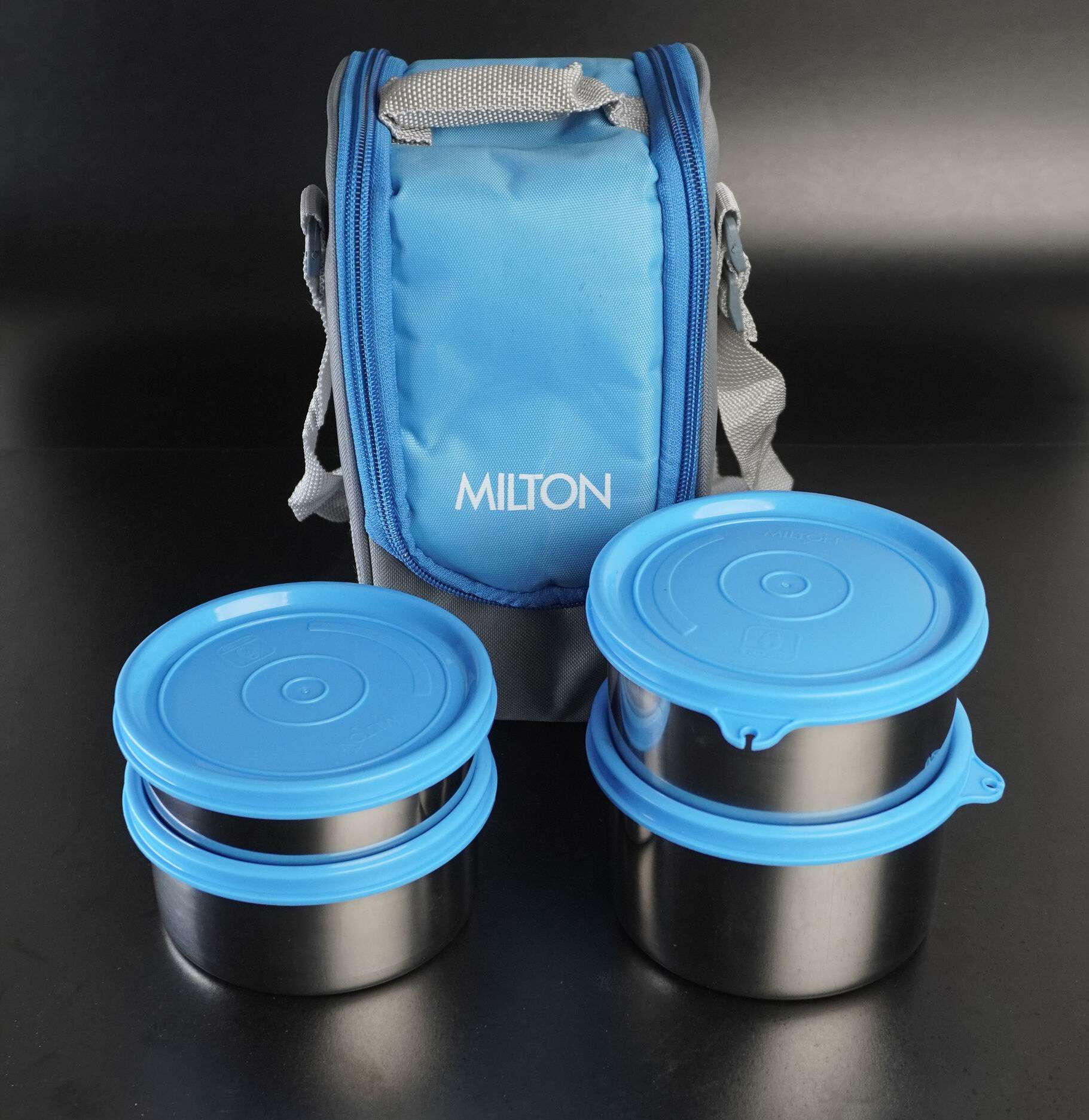 Milton Tasty Lunch 4 Steel Softline Tiffin – 4-Piece Insulated Stainless Steel Set