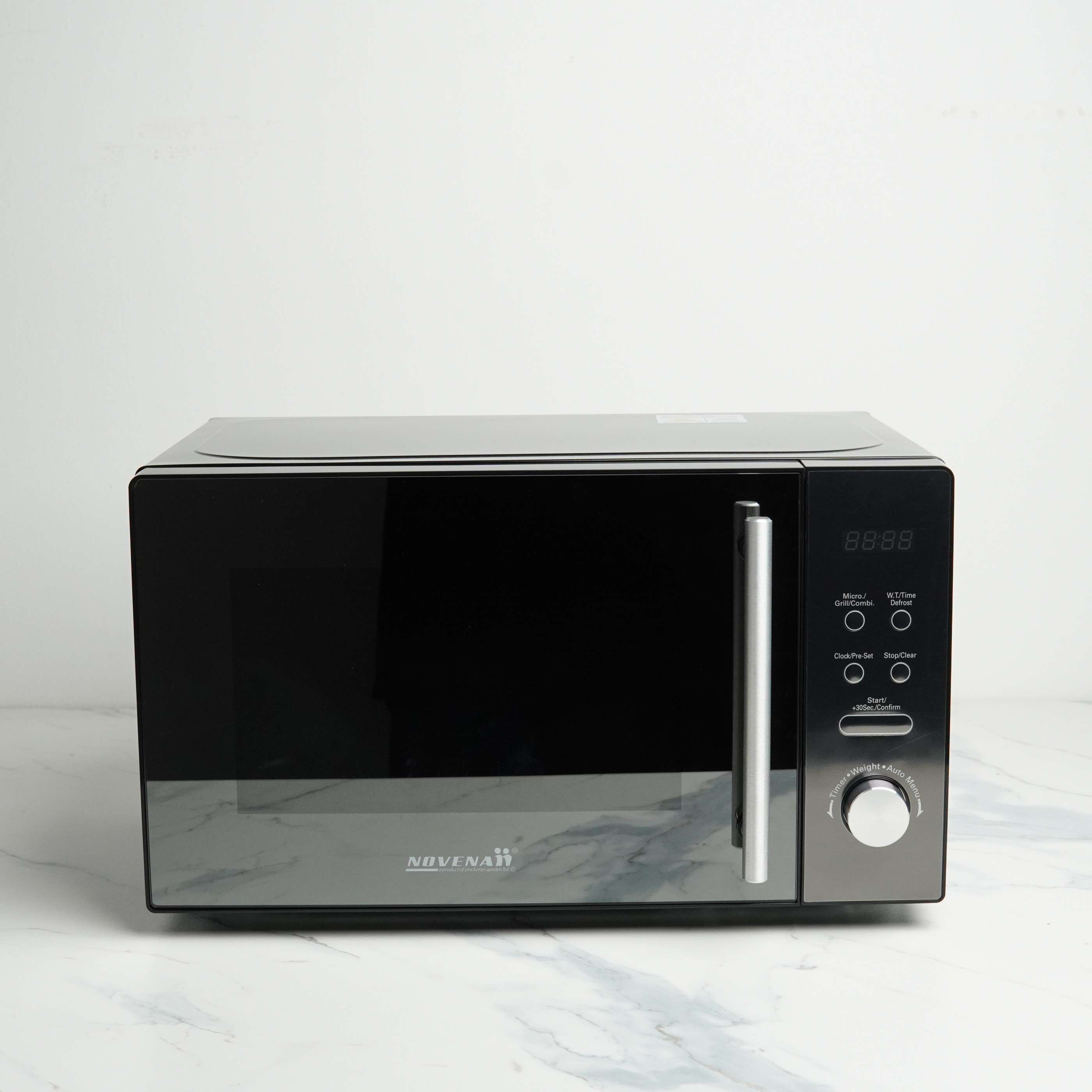 NOVENA Black Berry Microwave Oven with Grill NMW-348 - 20L Capacity, LED Display, Child Safety Lock