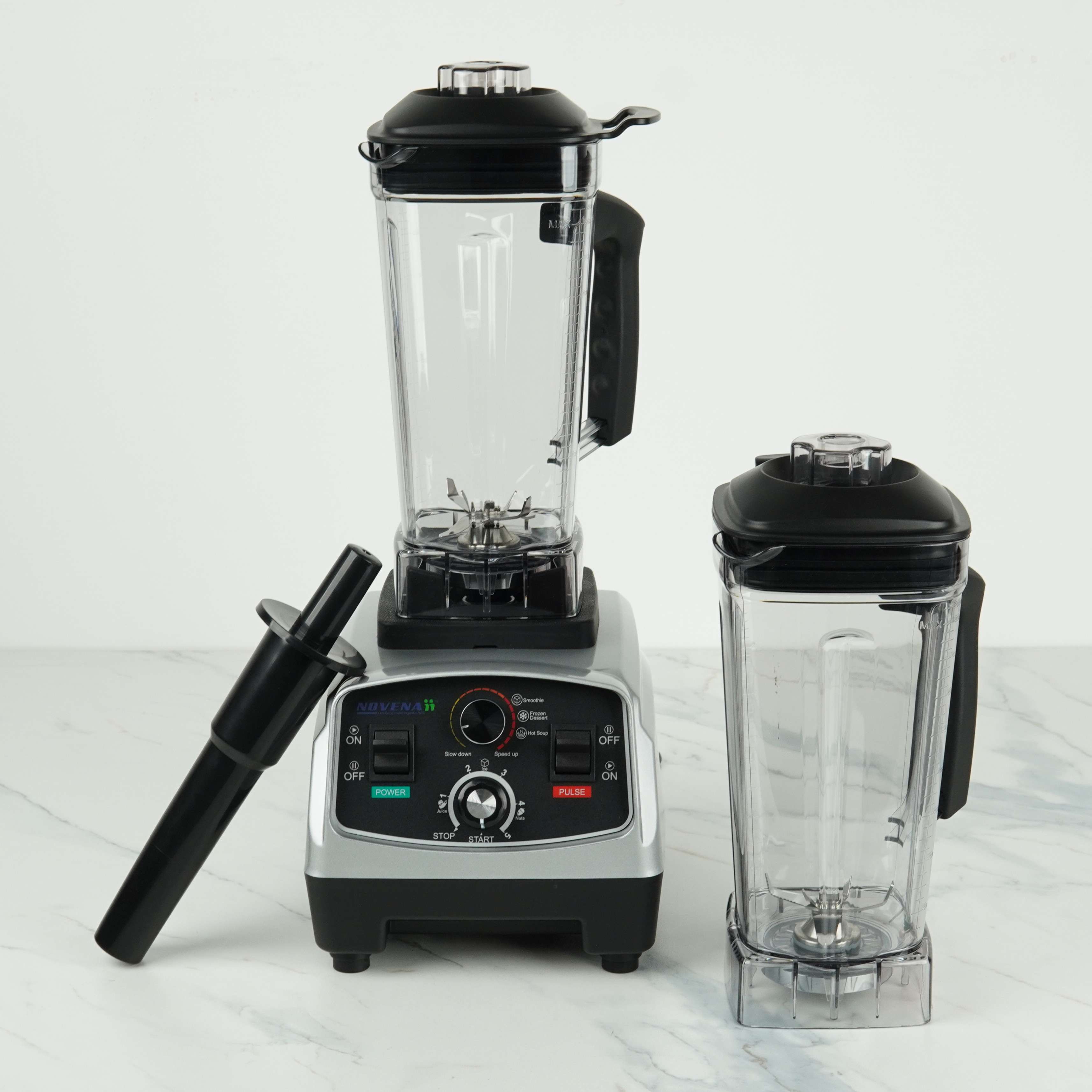 Novena NCB-200D Commercial Blender – 2200W, Double Jar (2000ML + 2000ML), SUS #304 Stainless Steel Blades, Anti-Skid Shockproof Base, Pure Copper Motor