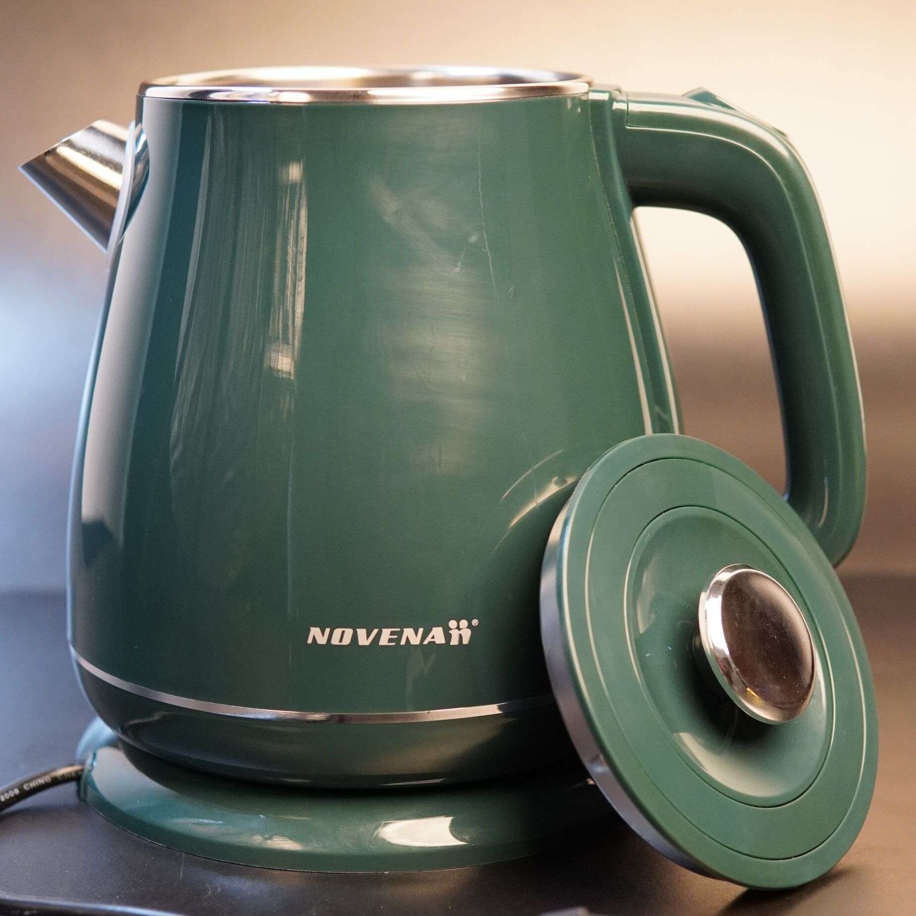 Novena NK33 360° Rotation Automatic Cordless Electric Kettle – 2.0L, 1500W, Stainless Steel Body with Auto Shut-Off