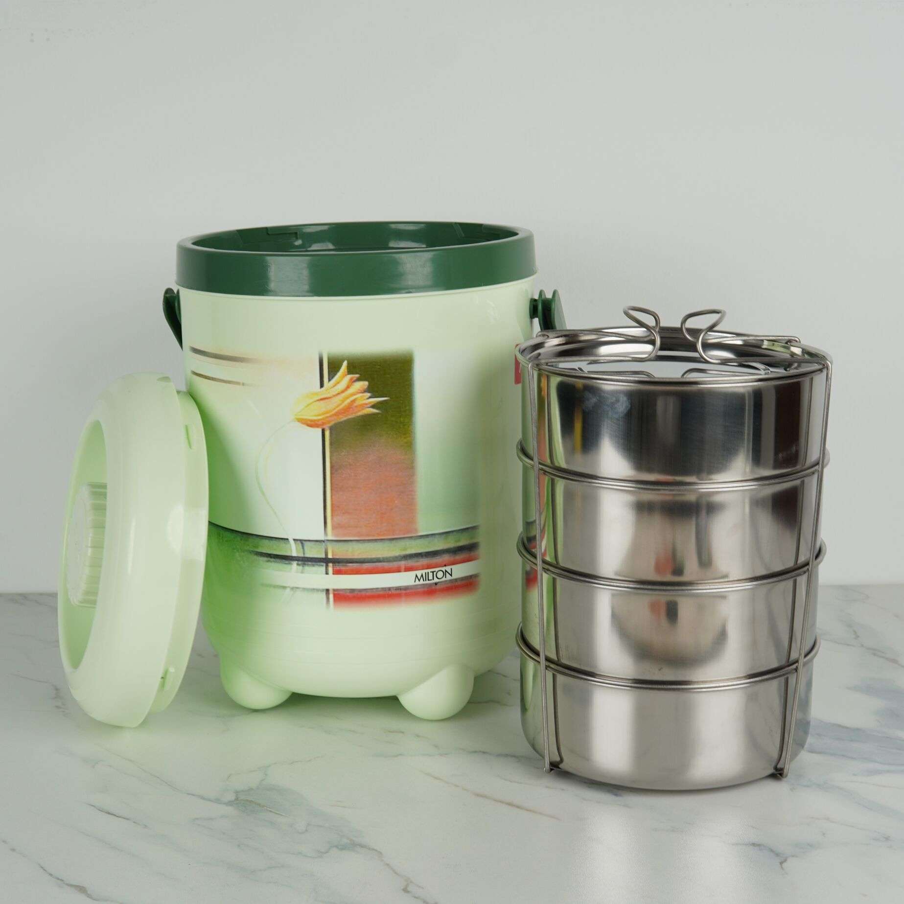 Milton Trojan 4 Thermoware Insulated Tiffin – 4-Piece Stainless Steel Set