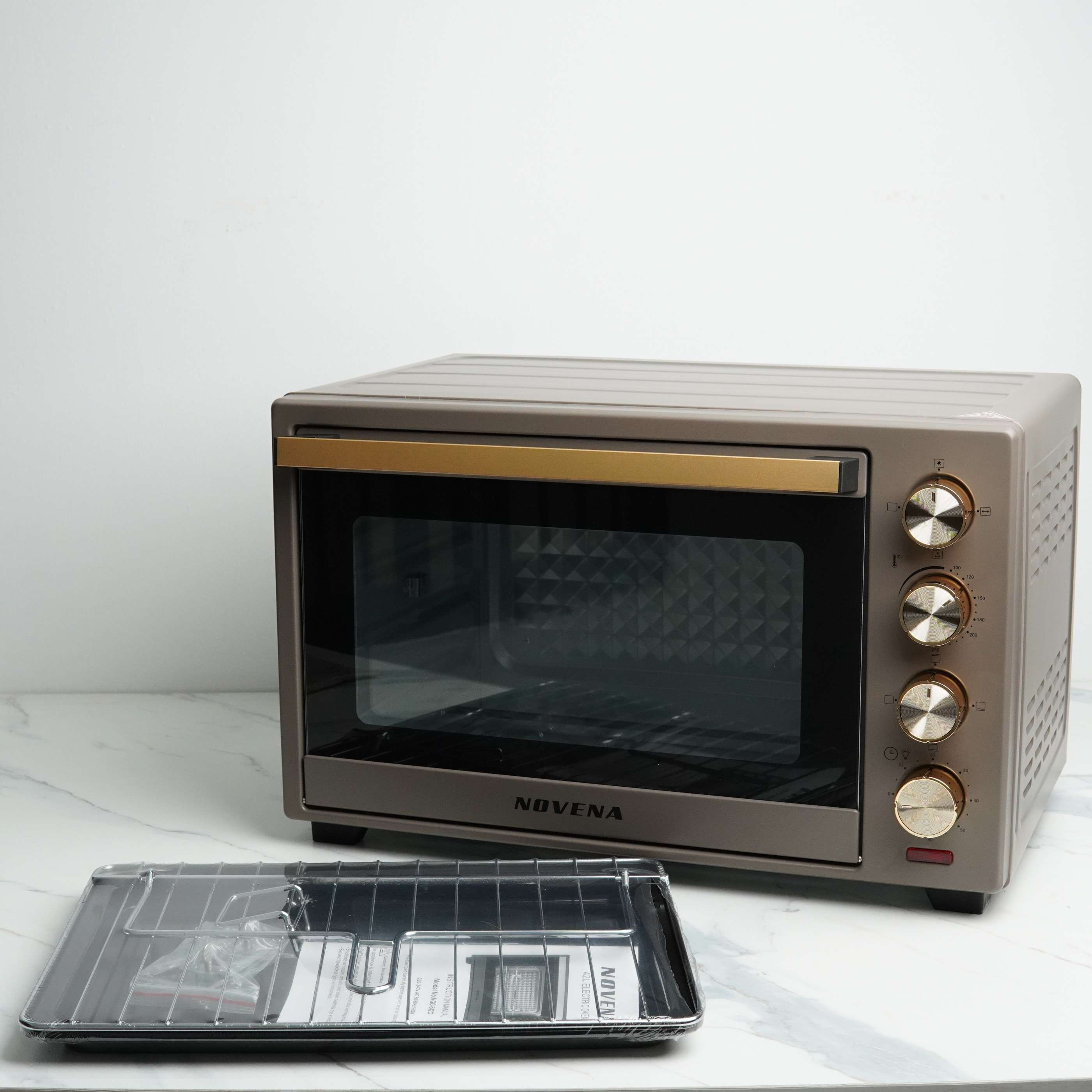 NOVENA NGO-555G 55L Convection Rotisserie Electric Oven with Timer - 2000W Inverter Technology