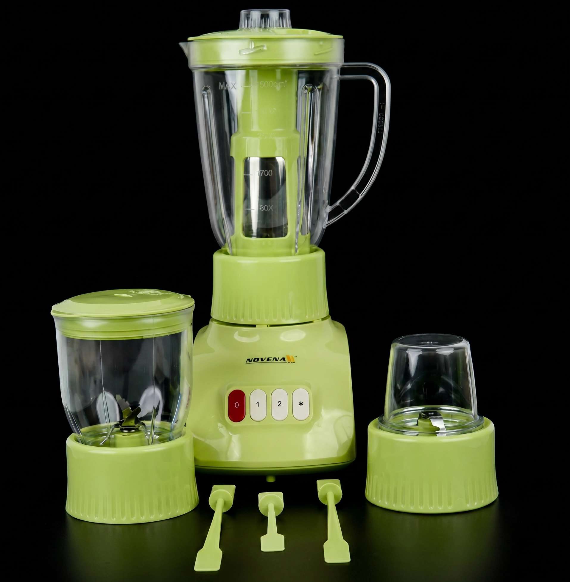 Novena Black Berry BL-404, 4-in-1 Blender – 1.6L Unbreakable PC Jar, Mincer, Dry Mill, and Soybean Filter with Stainless Steel Blades